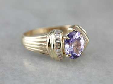 Modern Purple Sapphire Statement Ring - image 1