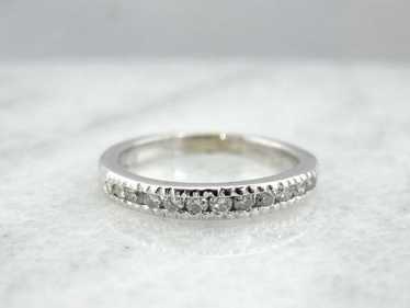 Classic White Gold Diamond Wedding Band - image 1