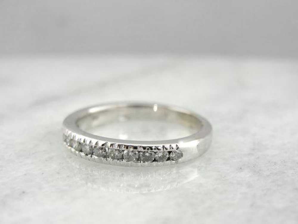 Classic White Gold Diamond Wedding Band - image 2