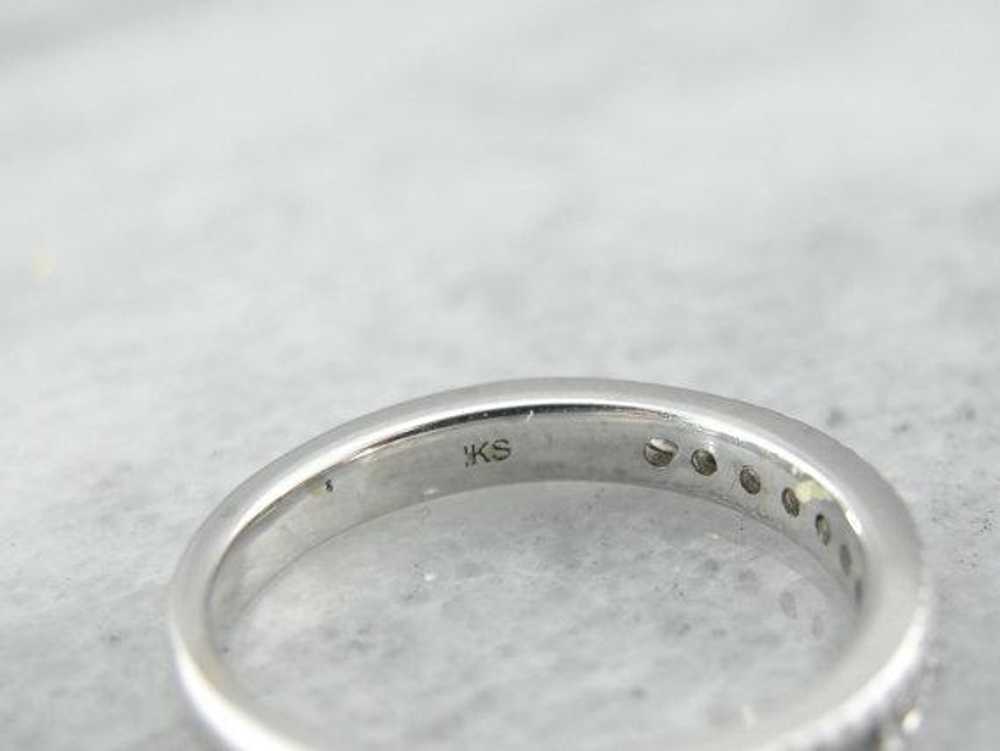 Classic White Gold Diamond Wedding Band - image 3