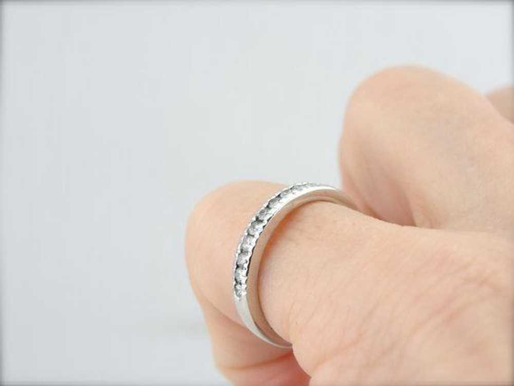 Classic White Gold Diamond Wedding Band - image 4