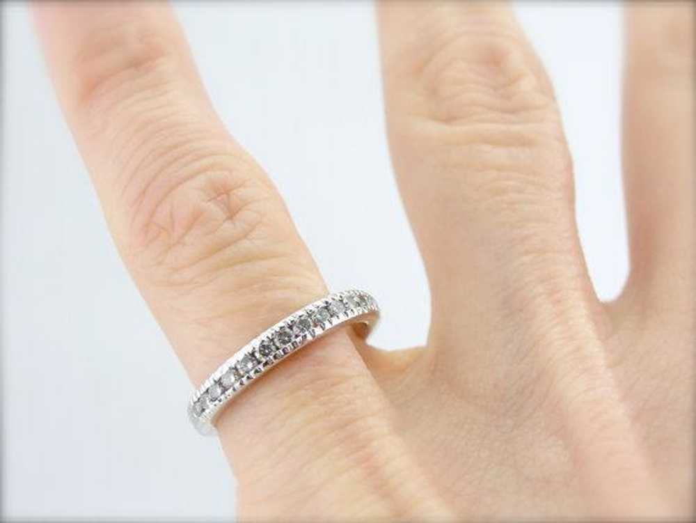 Classic White Gold Diamond Wedding Band - image 5