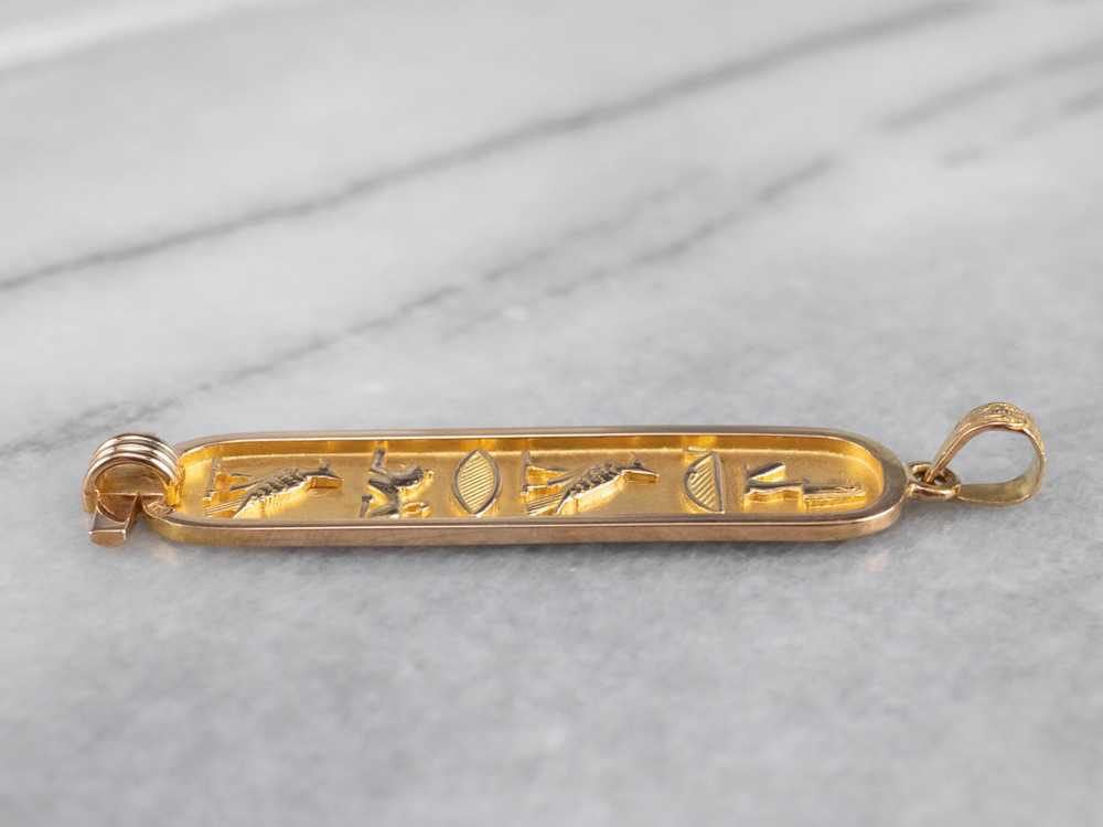 18K Gold Egyptian Hieroglyphics Pendant - image 4