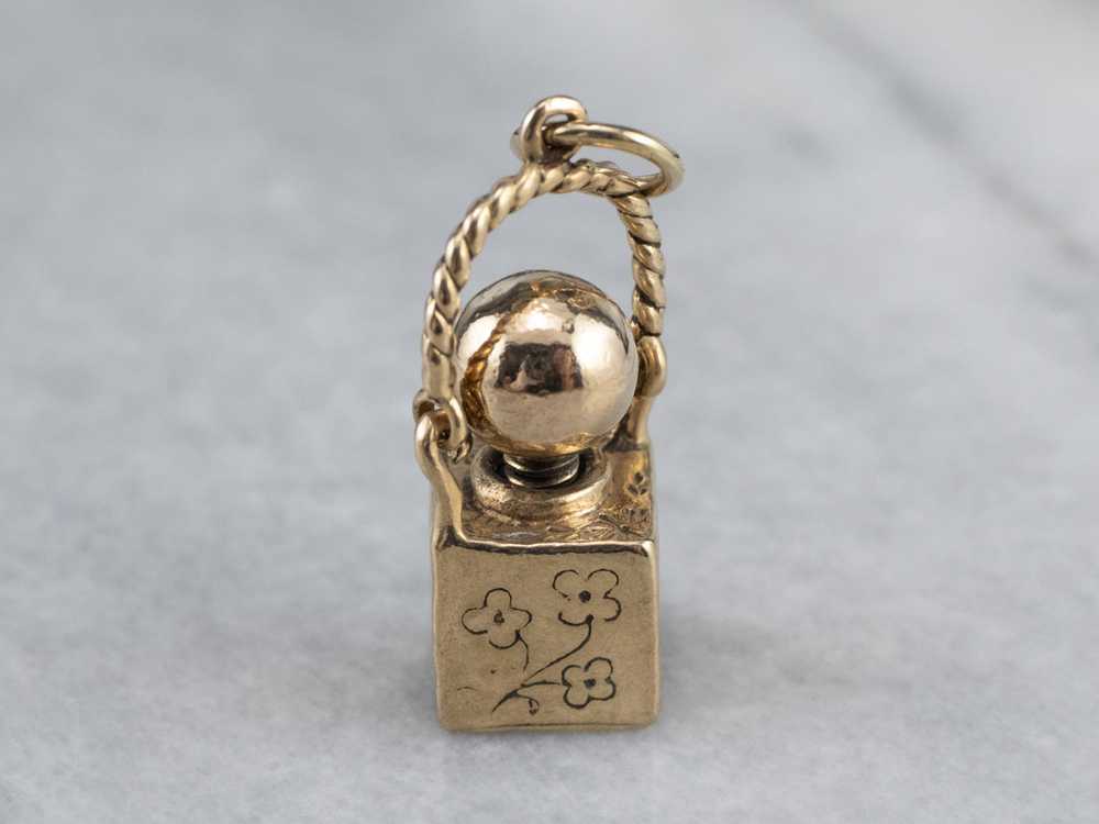 Vintage Gold Perfume Charm Pendant - image 1