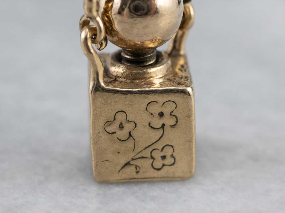 Vintage Gold Perfume Charm Pendant - image 3