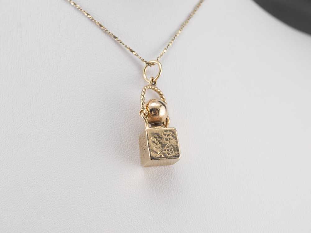 Vintage Gold Perfume Charm Pendant - image 8