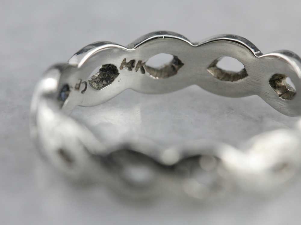 Twisted White Gold Decorative Wedding Band - image 3