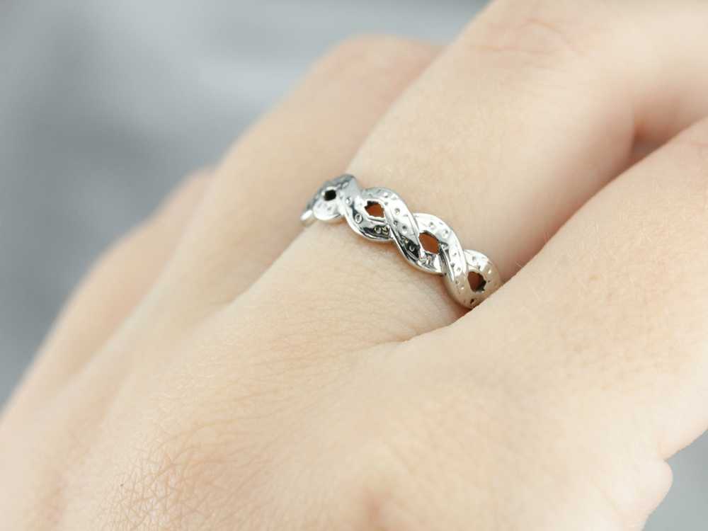 Twisted White Gold Decorative Wedding Band - image 5