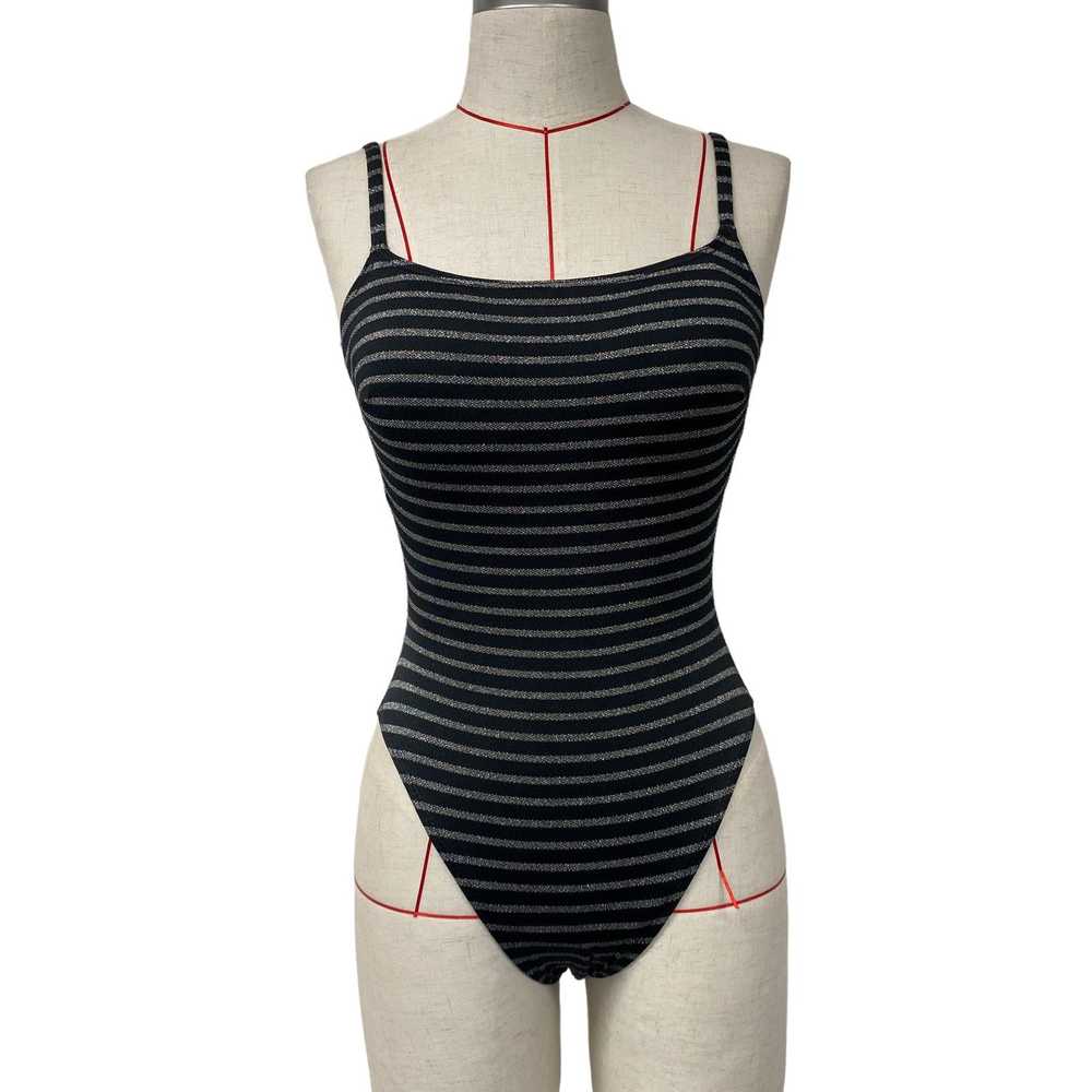 Vintage Vintage Coral Key Black Striped One Piece… - image 1