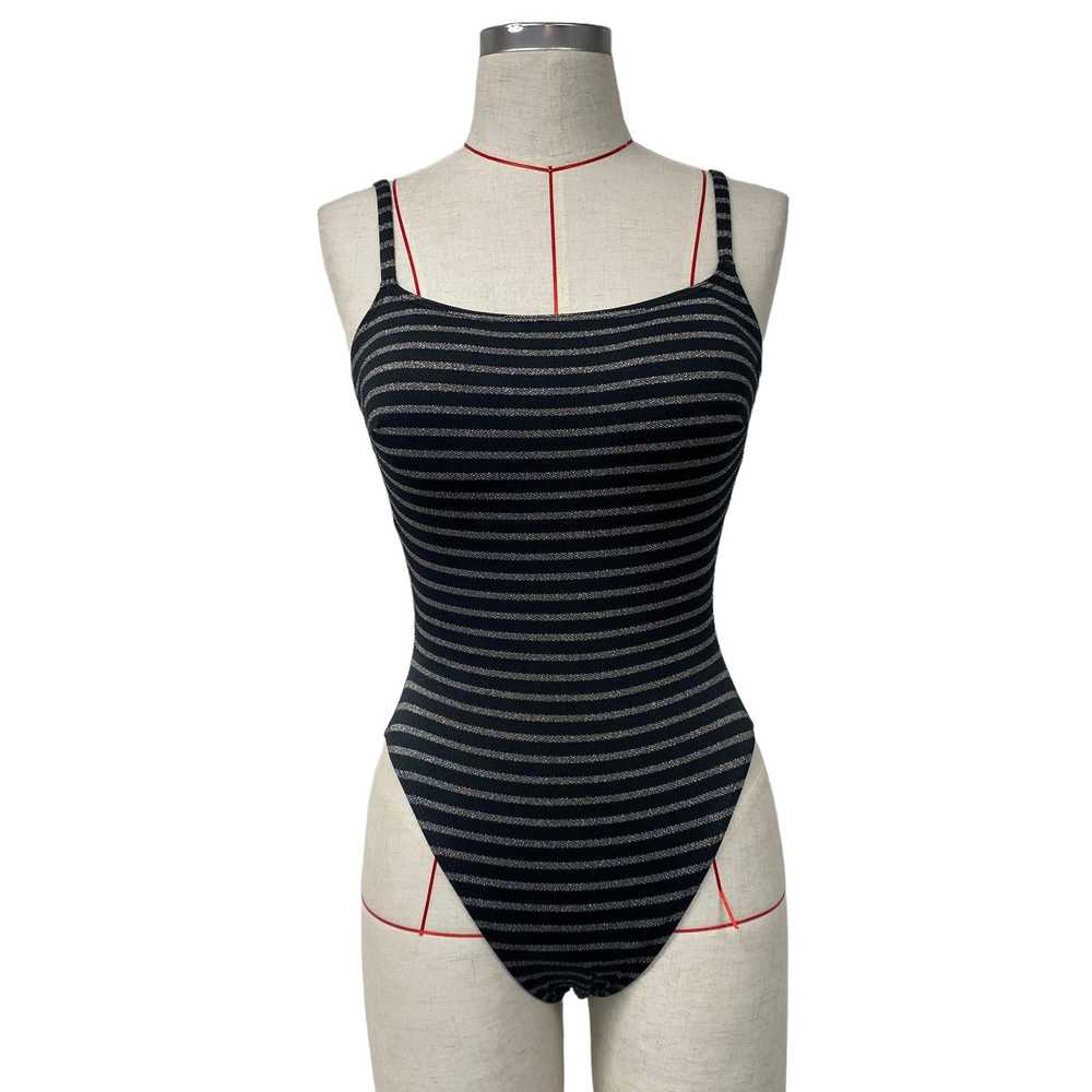 Vintage Vintage Coral Key Black Striped One Piece… - image 2