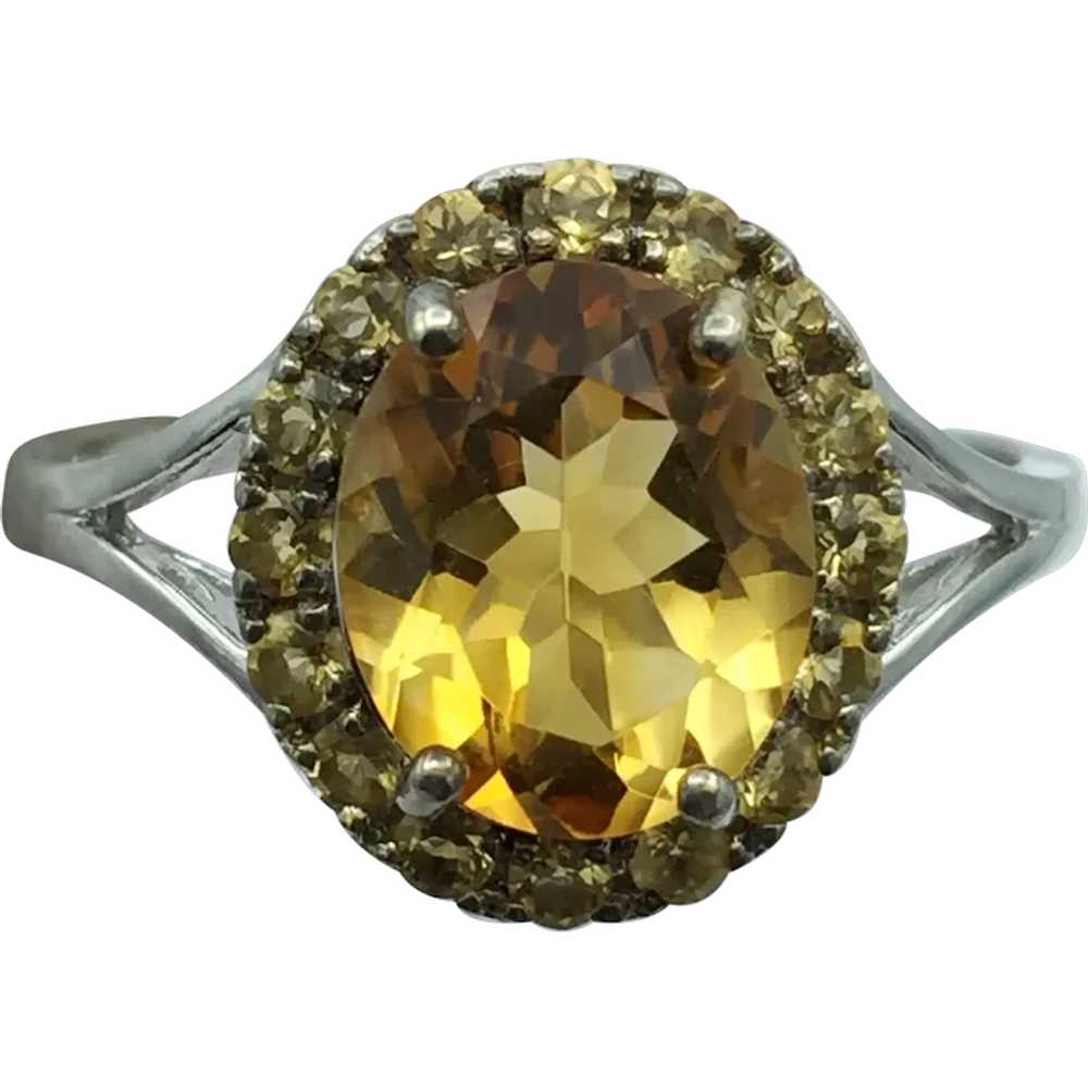 Sterling Silver Citrine Ring - image 1