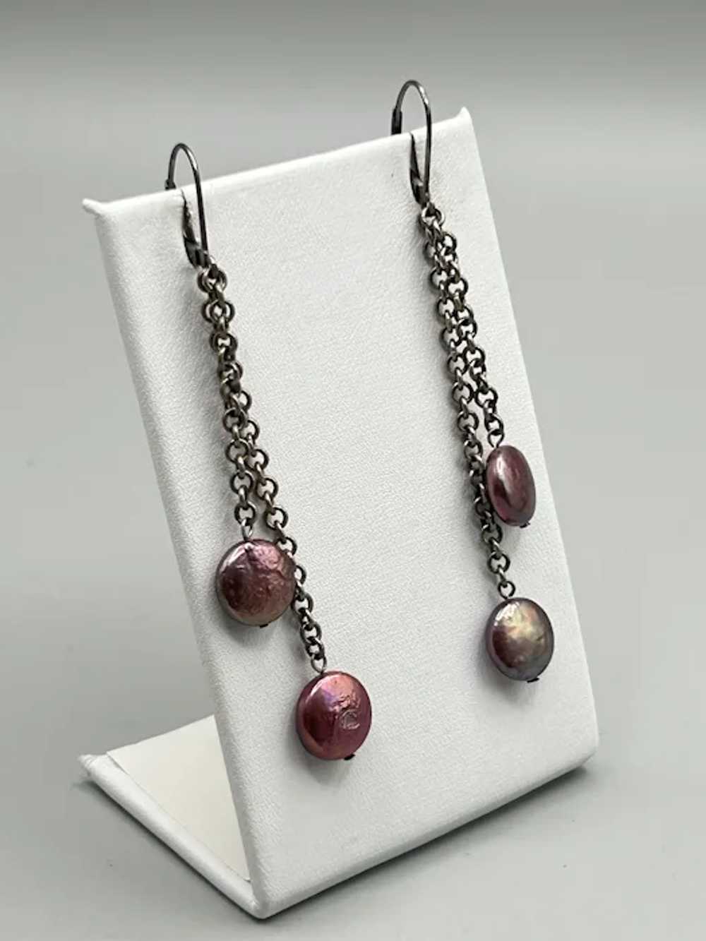 Sterling & Pearl Dangles Genuine Cultivate Lentil… - image 4