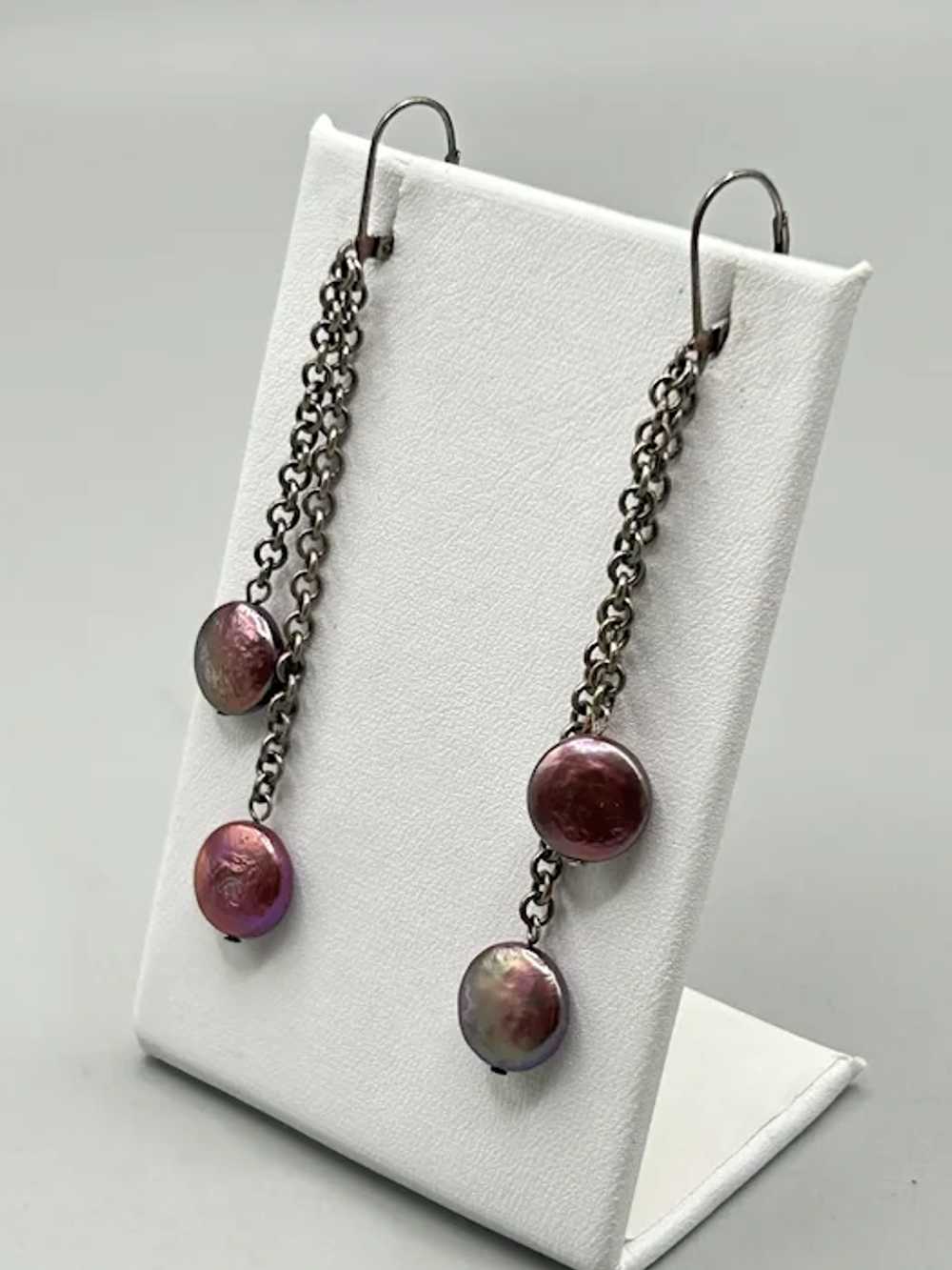 Sterling & Pearl Dangles Genuine Cultivate Lentil… - image 5