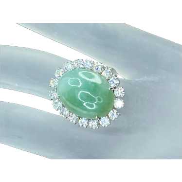 RUSER Platinum 950 Jadeite Diamond statement ring