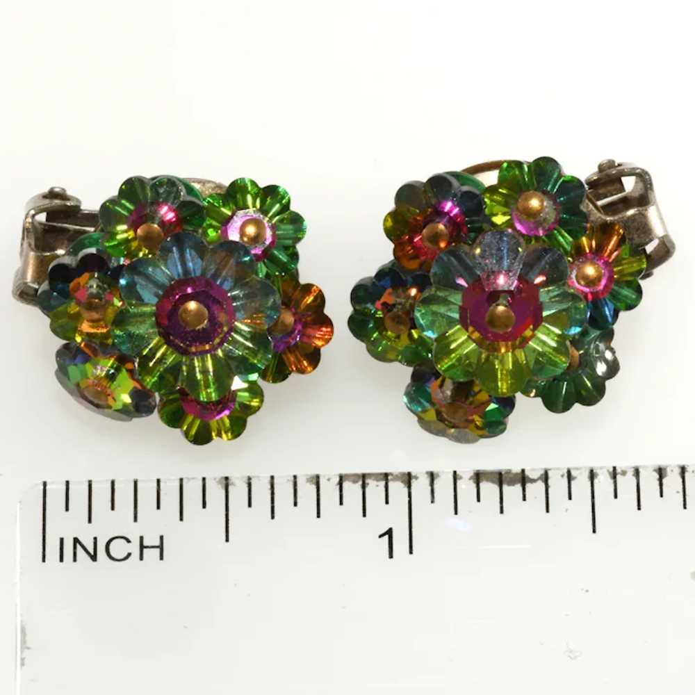 Vintage Clip Earrings Watermelon Margarita Stones… - image 2