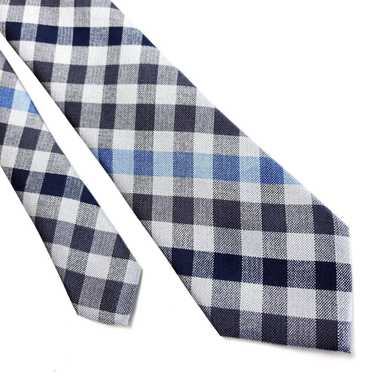 Haggar Haggar Blue Gray Silk Tie Woven Check