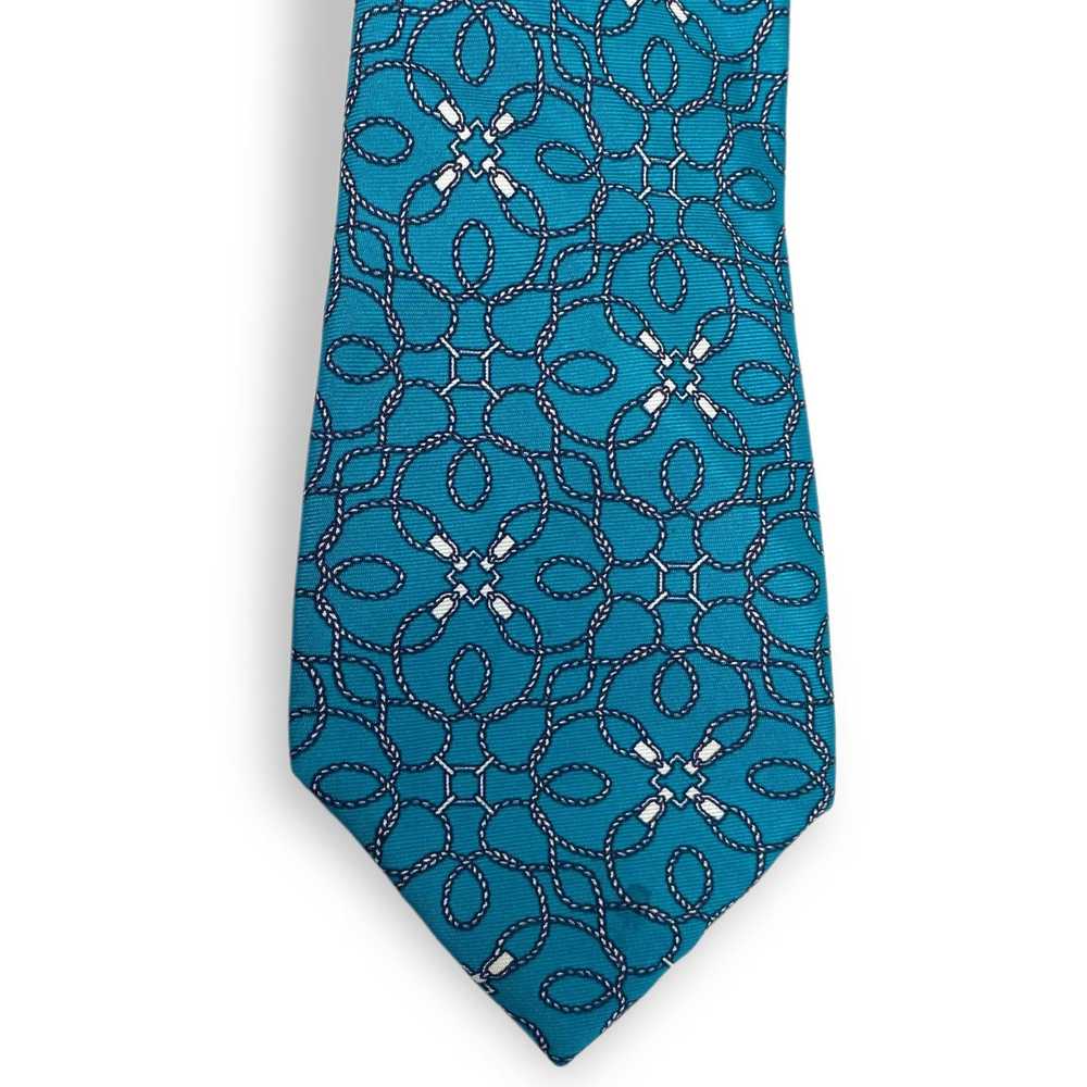 S.T. Dupont S.T. DUPONT Blue Silk Geometric Print… - image 2