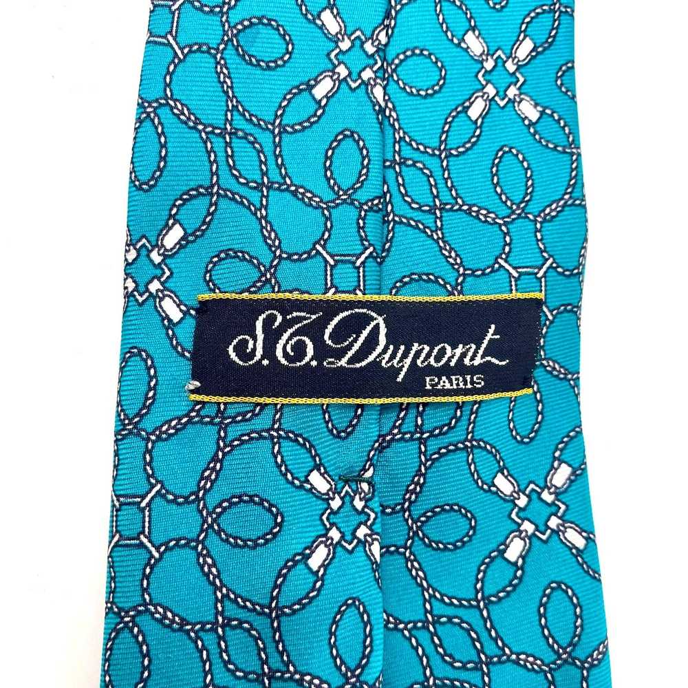 S.T. Dupont S.T. DUPONT Blue Silk Geometric Print… - image 3