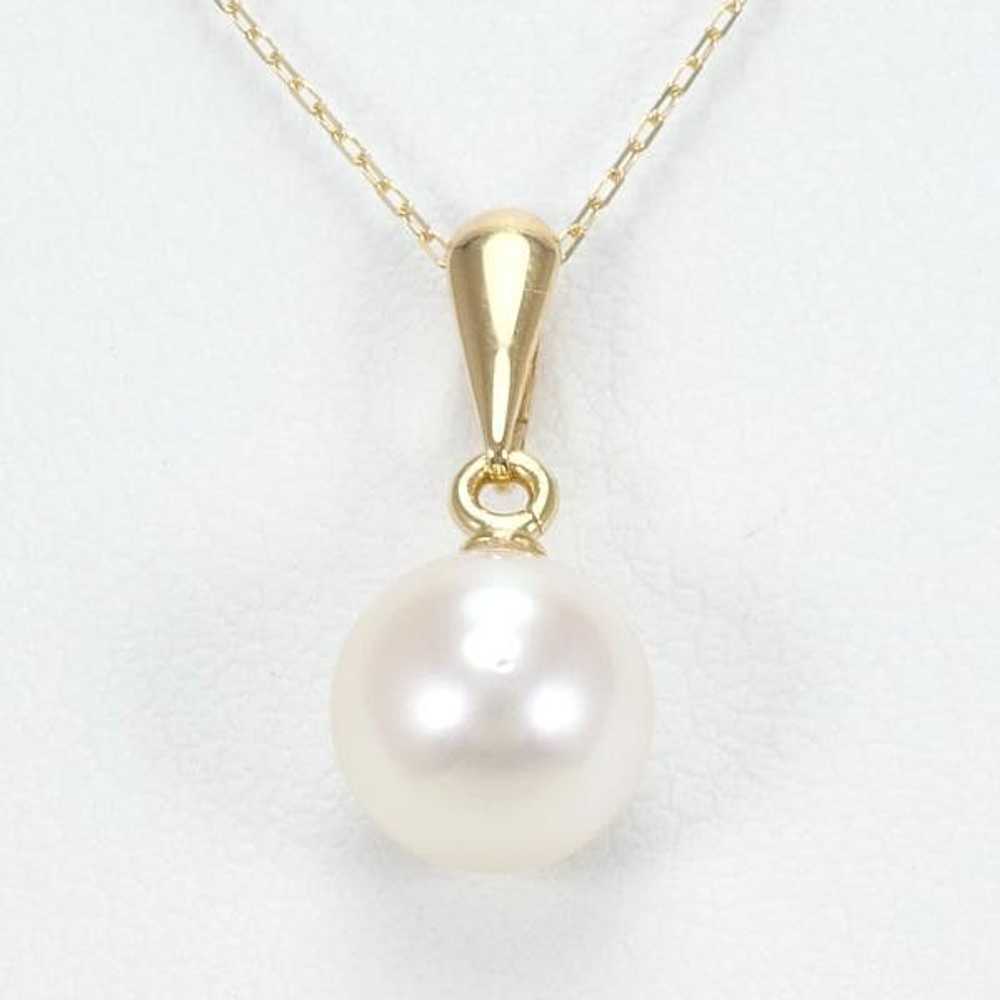 Other Other K18 Yellow Gold Pearl Necklace Metal … - image 1