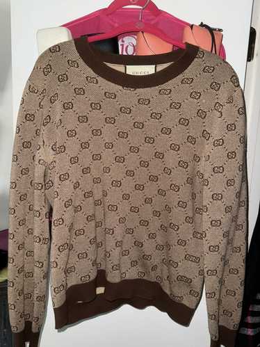 Gucci Gucci Brown Wool All over Print Knitwear Swe