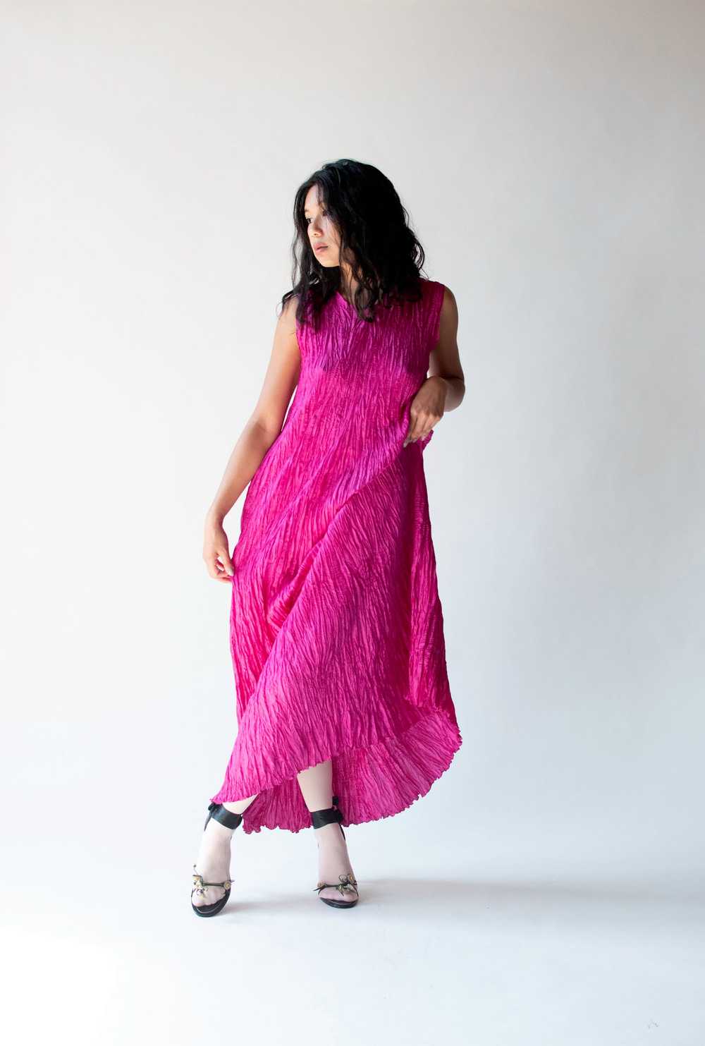 Magenta Plisse Dress | Ray Lonson - image 4