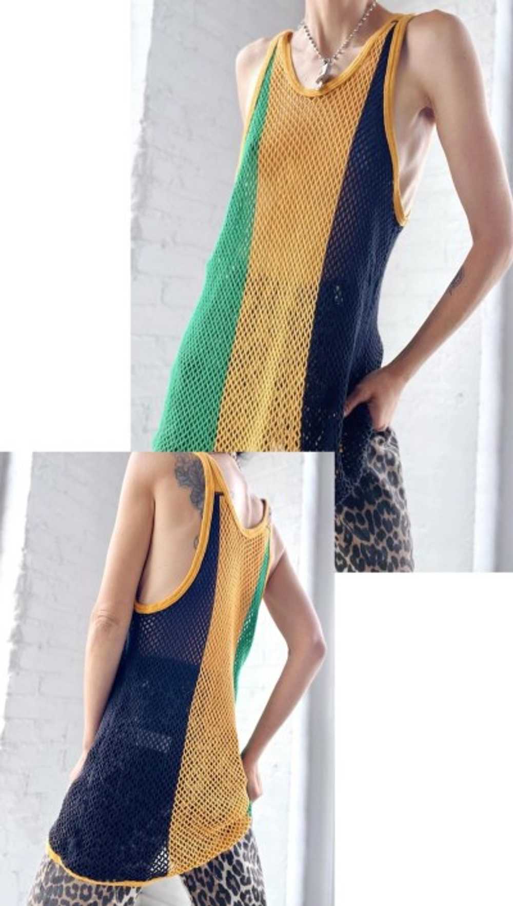 cotton mesh sporty tank - image 1