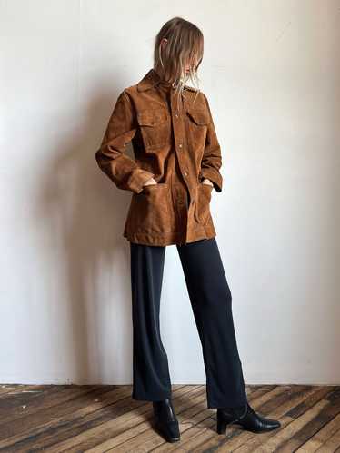 Vintage 1960's - 1970's Suede Snap Button Jacket - image 1