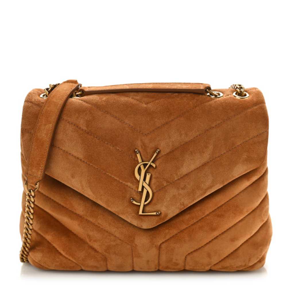 SAINT LAURENT Suede Calfskin Y Quilted Monogram S… - image 1