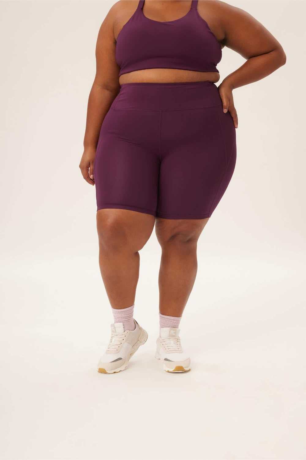 Girlfriend Collective Plum High-Rise Bike Short - image 1