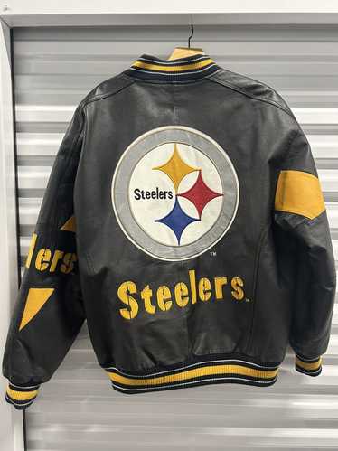 PITTSBURGH STEELERS outlet Leather CARL BANKS G-III Black Zip Up Jacket - Adult XL