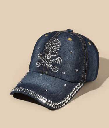 Streetwear × Trucker Hat × Vintage Rhinestone Sku… - image 1