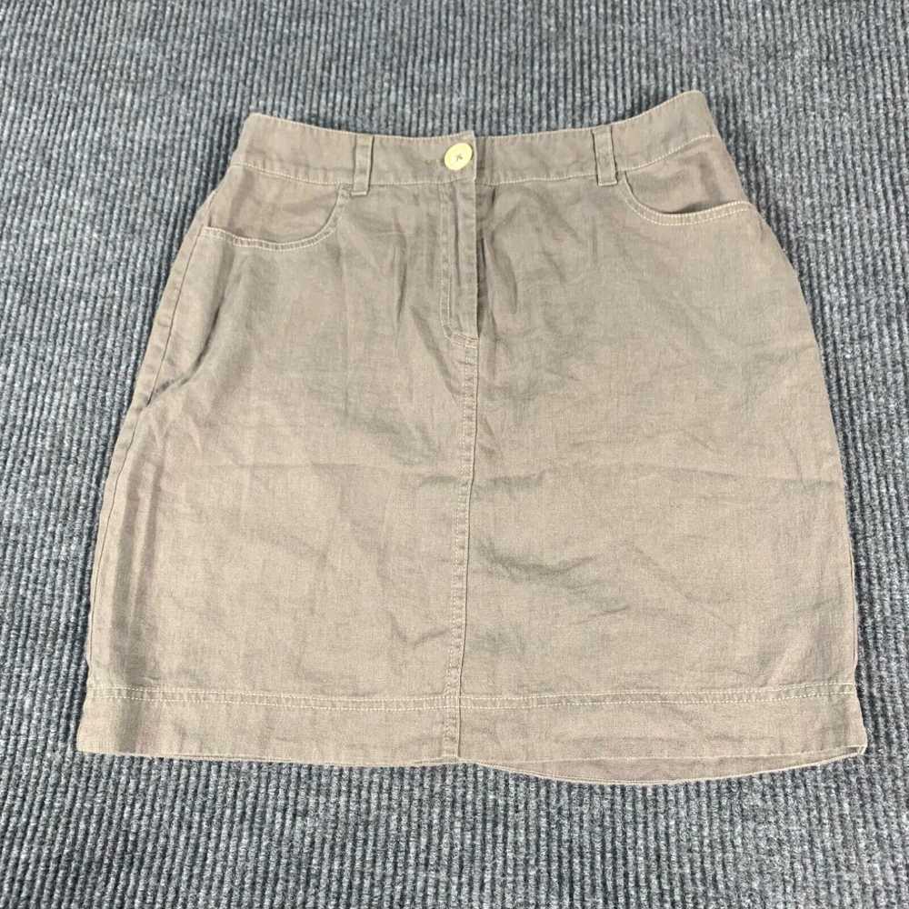 Boden Boden Skirt Womens 8 R Brown Straight Linen… - image 1