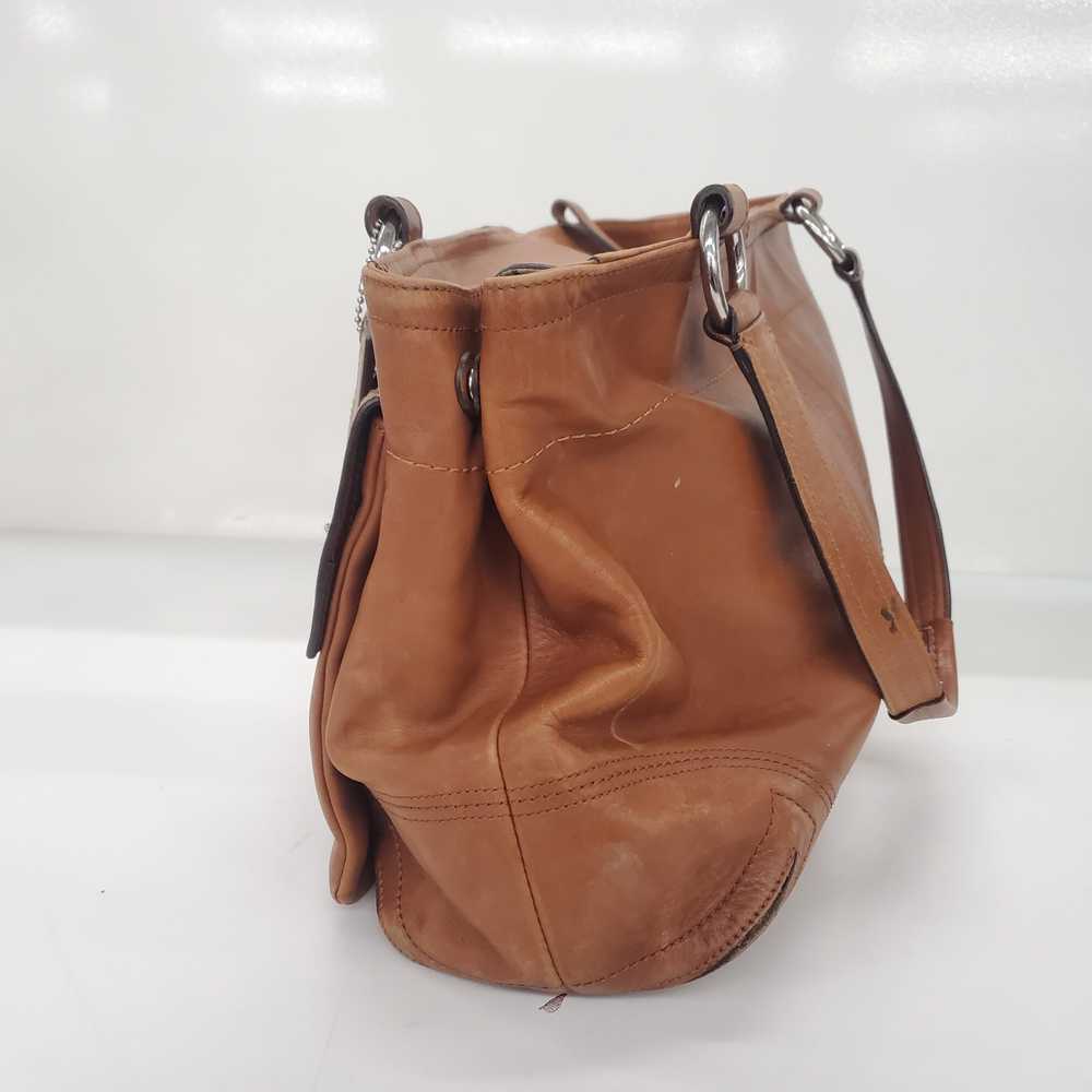 Coach Saddle Brown Leather Double Pocket Large Sh… - image 2