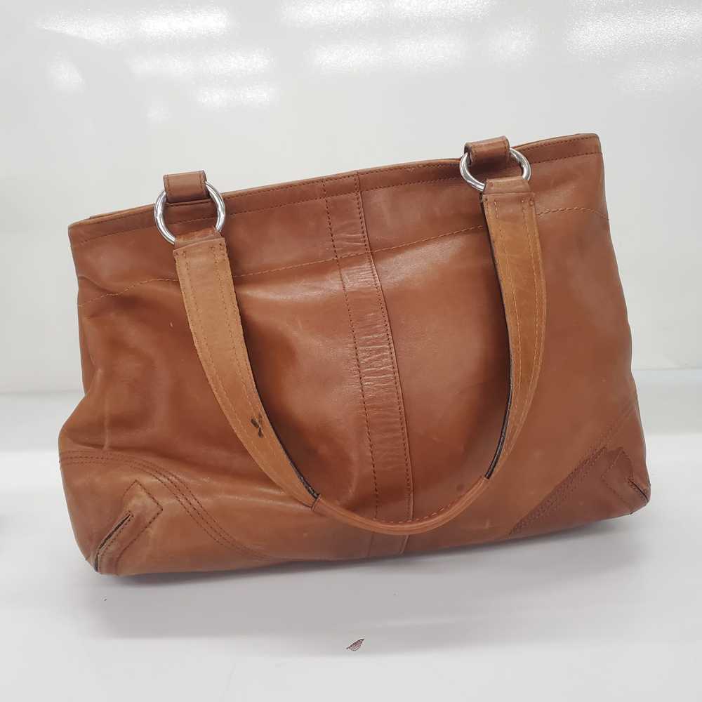 Coach Saddle Brown Leather Double Pocket Large Sh… - image 3