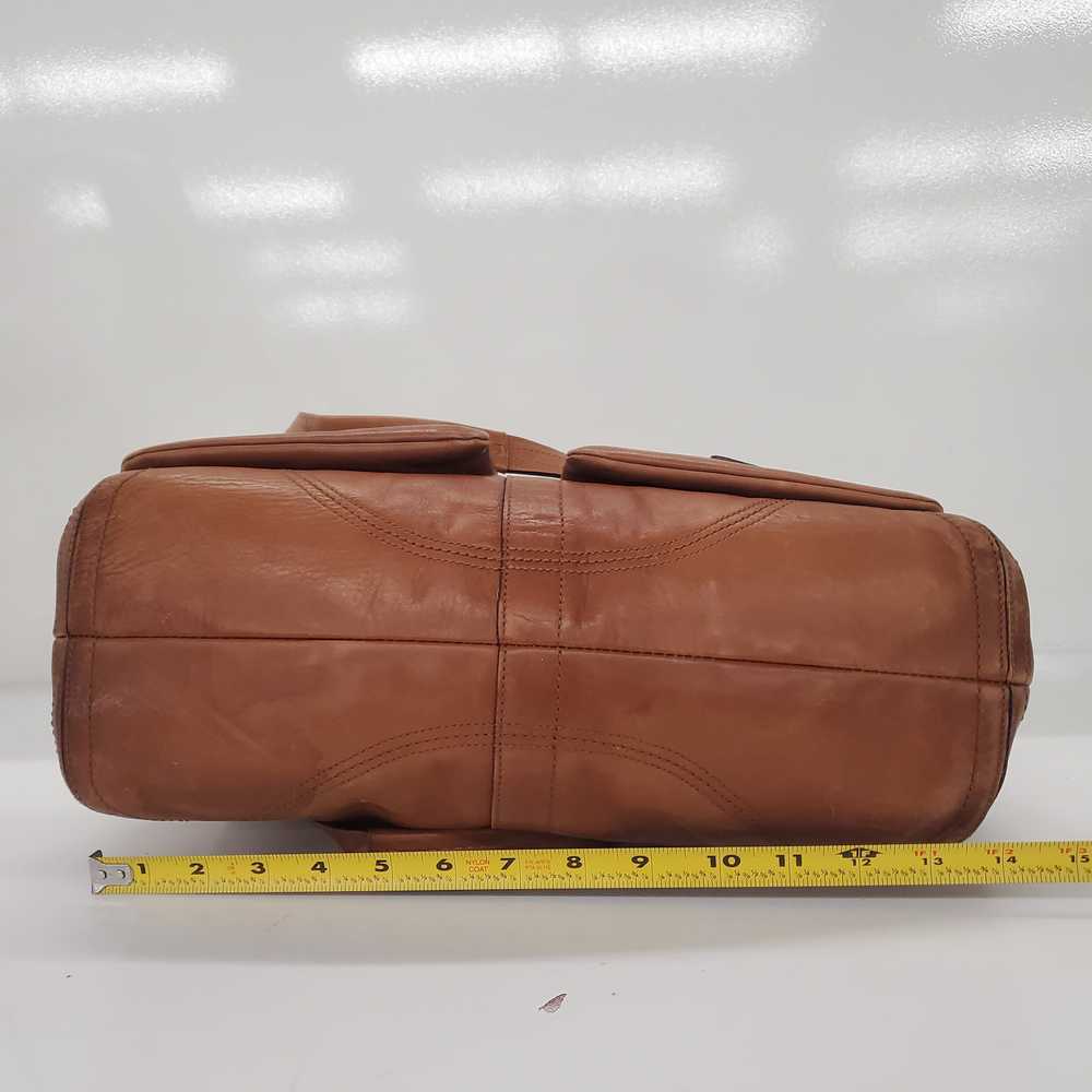 Coach Saddle Brown Leather Double Pocket Large Sh… - image 4