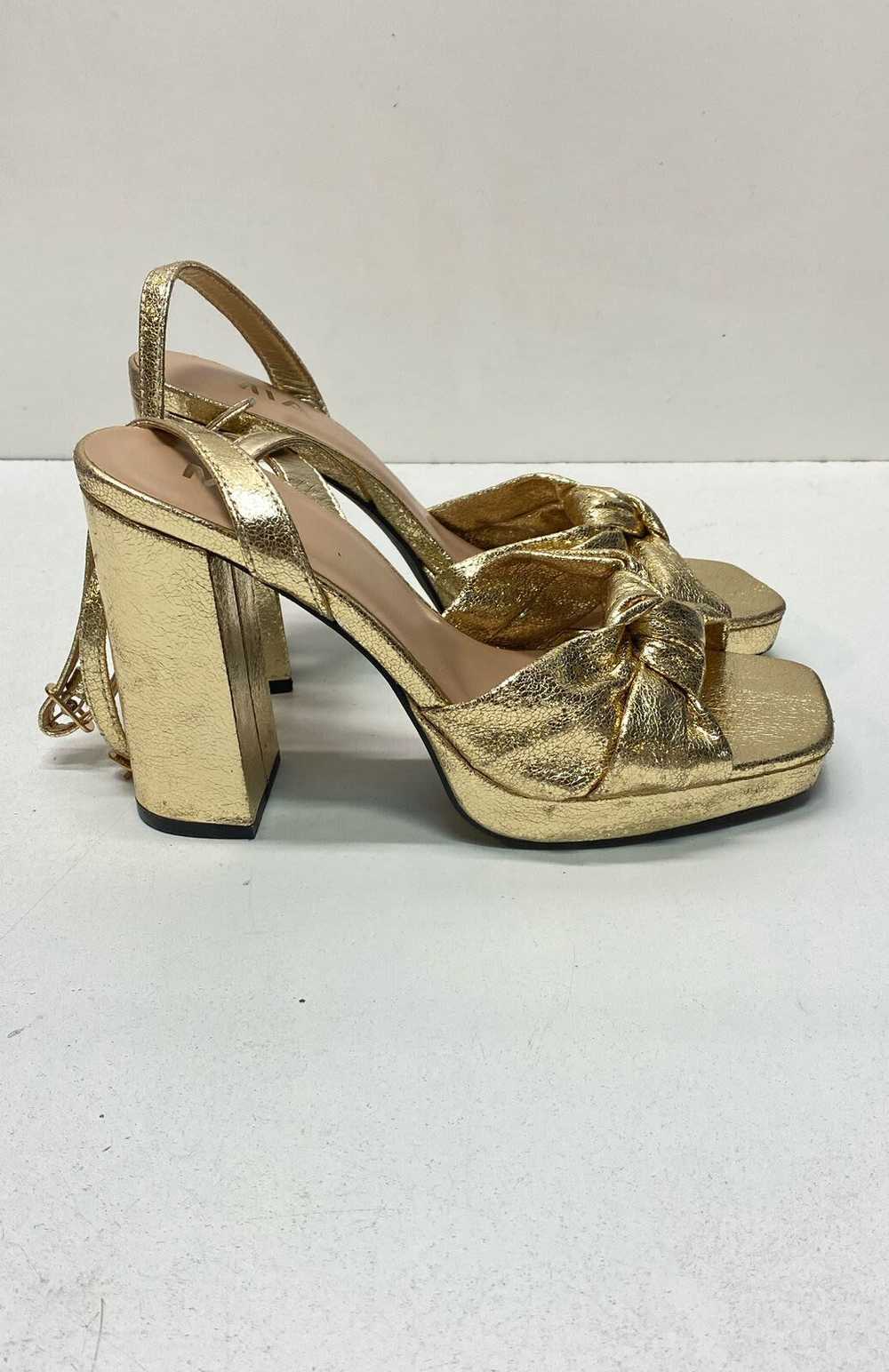 MIA Melli Strappy Block Heels Gold Metallic 7 - image 1