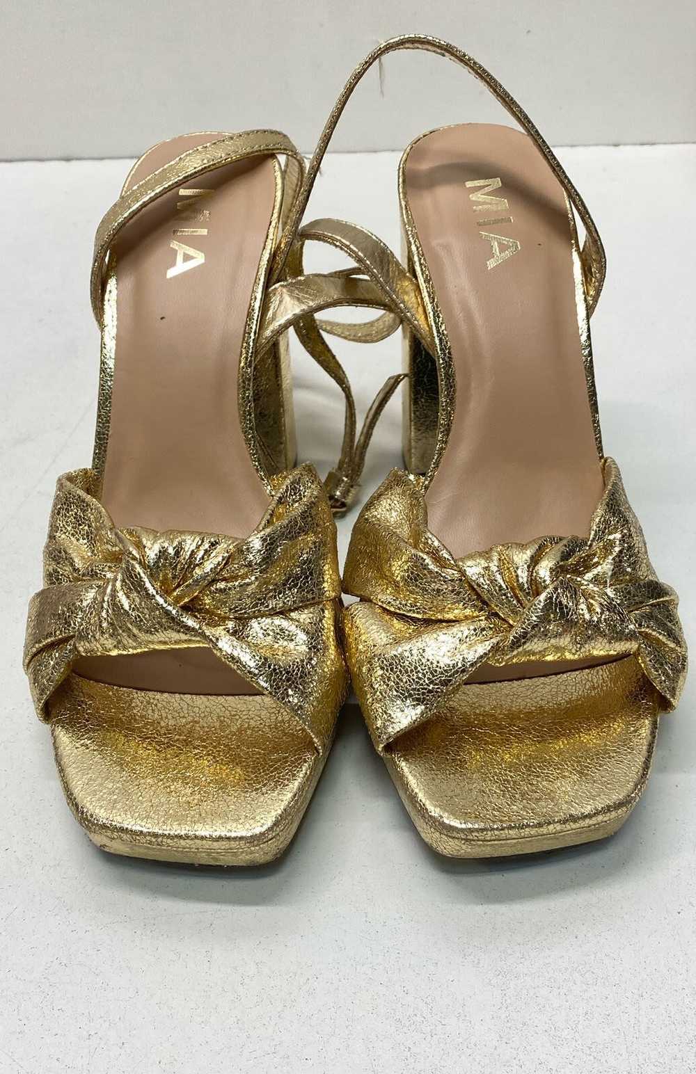 MIA Melli Strappy Block Heels Gold Metallic 7 - image 2