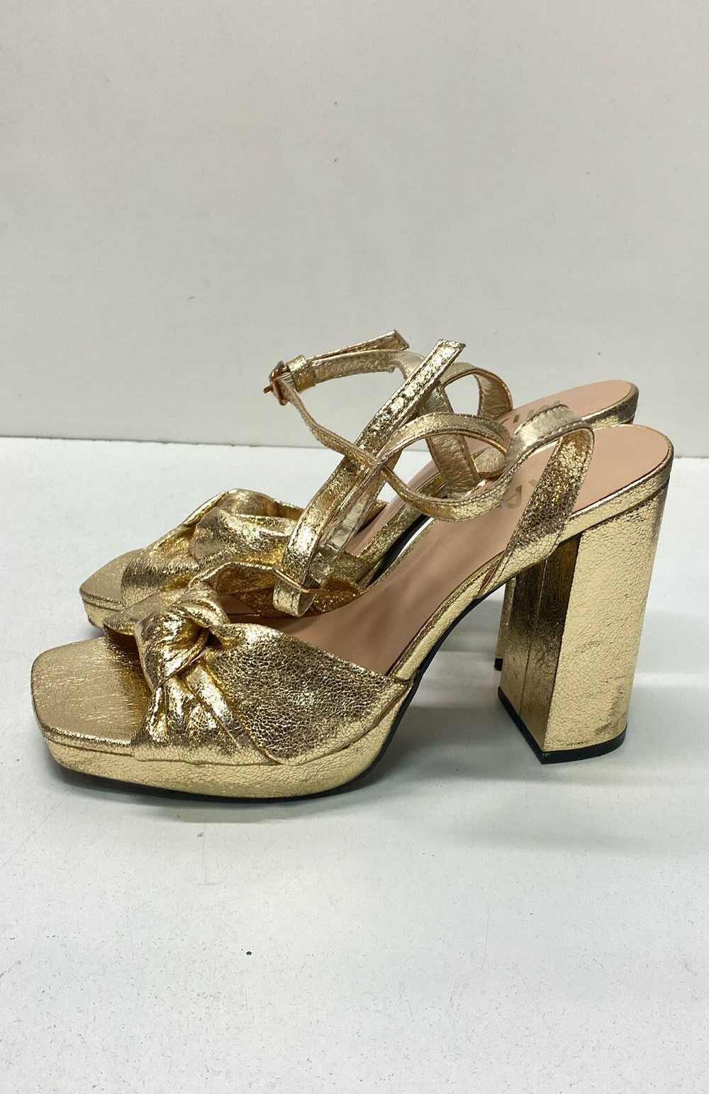 MIA Melli Strappy Block Heels Gold Metallic 7 - image 3