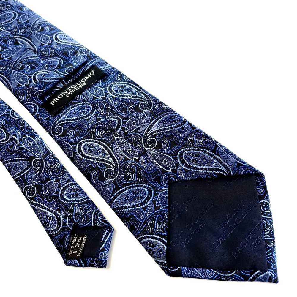 Pronto Uomo Pronto Uomo Couture Blue Paisely Wove… - image 5