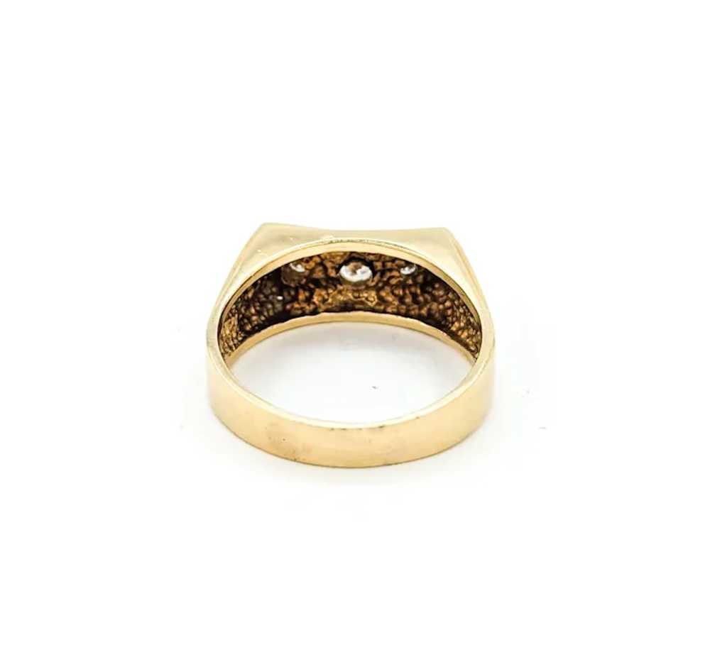 Vintage Burnished 3-Stone Diamond Ring - image 8