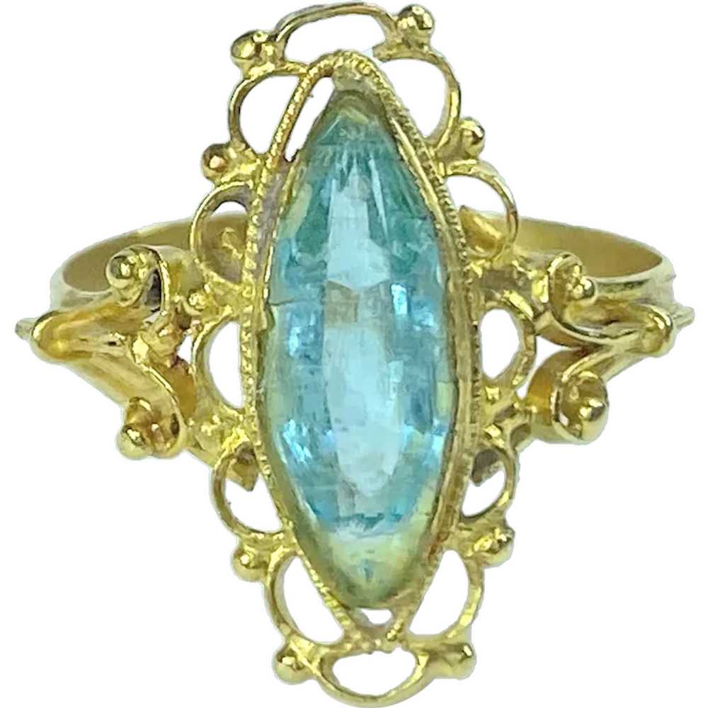 Victorian Filigree Ring in Solid 18K Yellow Gold - image 1