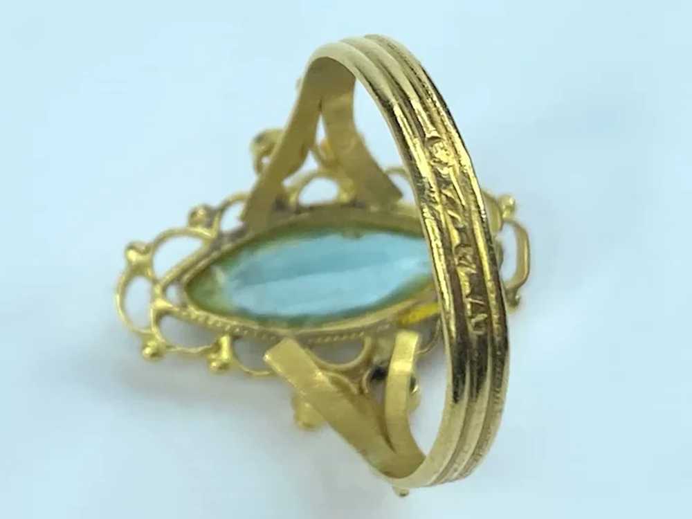 Victorian Filigree Ring in Solid 18K Yellow Gold - image 5