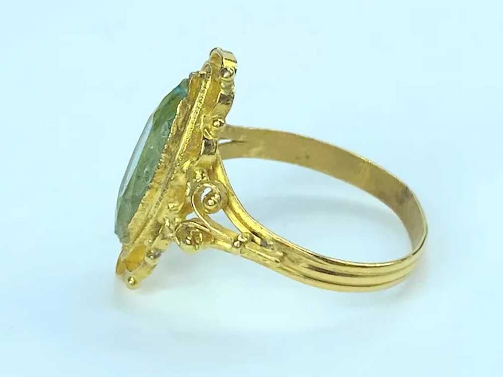 Victorian Filigree Ring in Solid 18K Yellow Gold - image 8