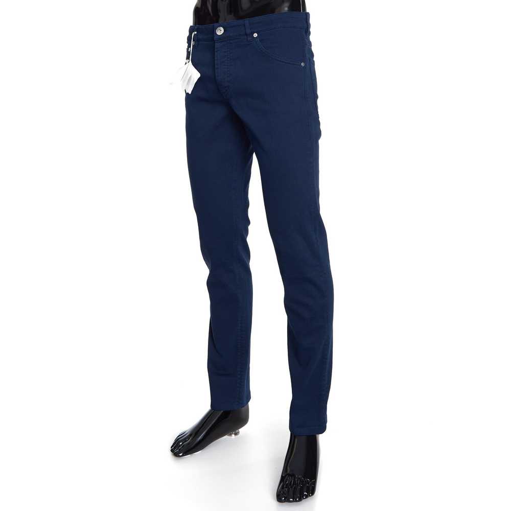 Brunello Cucinelli Navy Blue Stretch Denim Trouse… - image 2