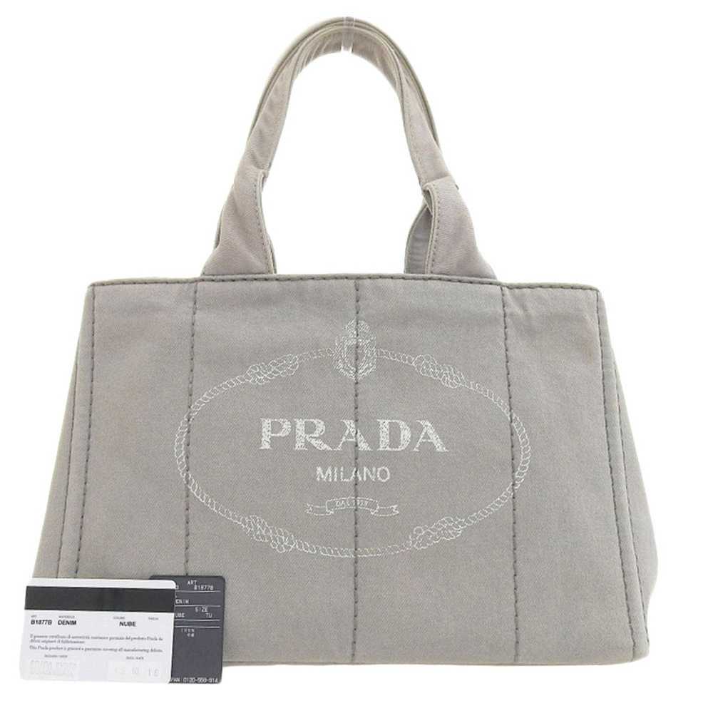 Prada PRADA Canapa Tote B1877B Handbag Bag Denim … - image 1