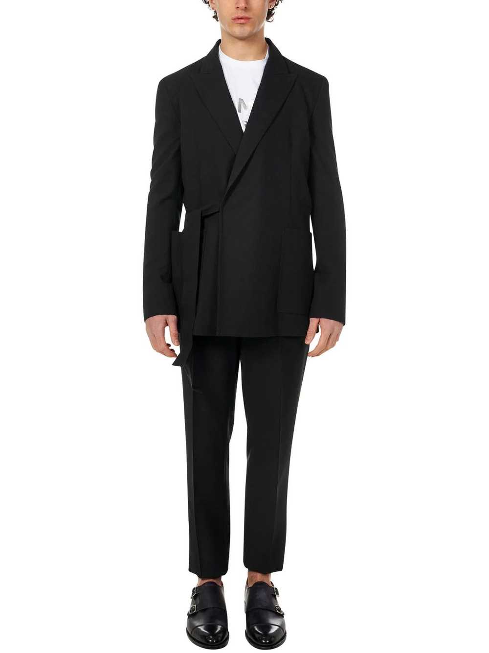 o1srvl11e1123 Side Tie Blazer in Black - image 5