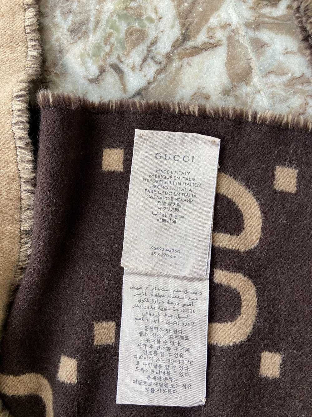 Gucci GG Jacquard Wool Scarf Brown/Beige - image 3