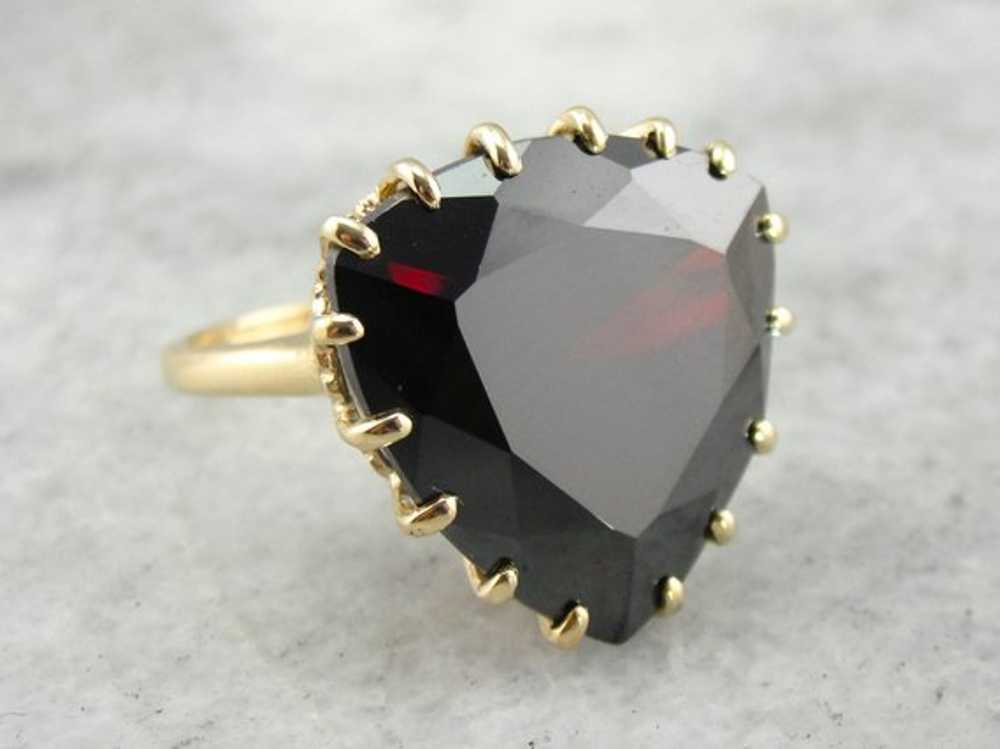 Red Garnet Cocktail Ring - image 1