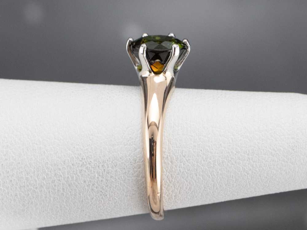 Green Tourmaline Solitaire Ring - image 8