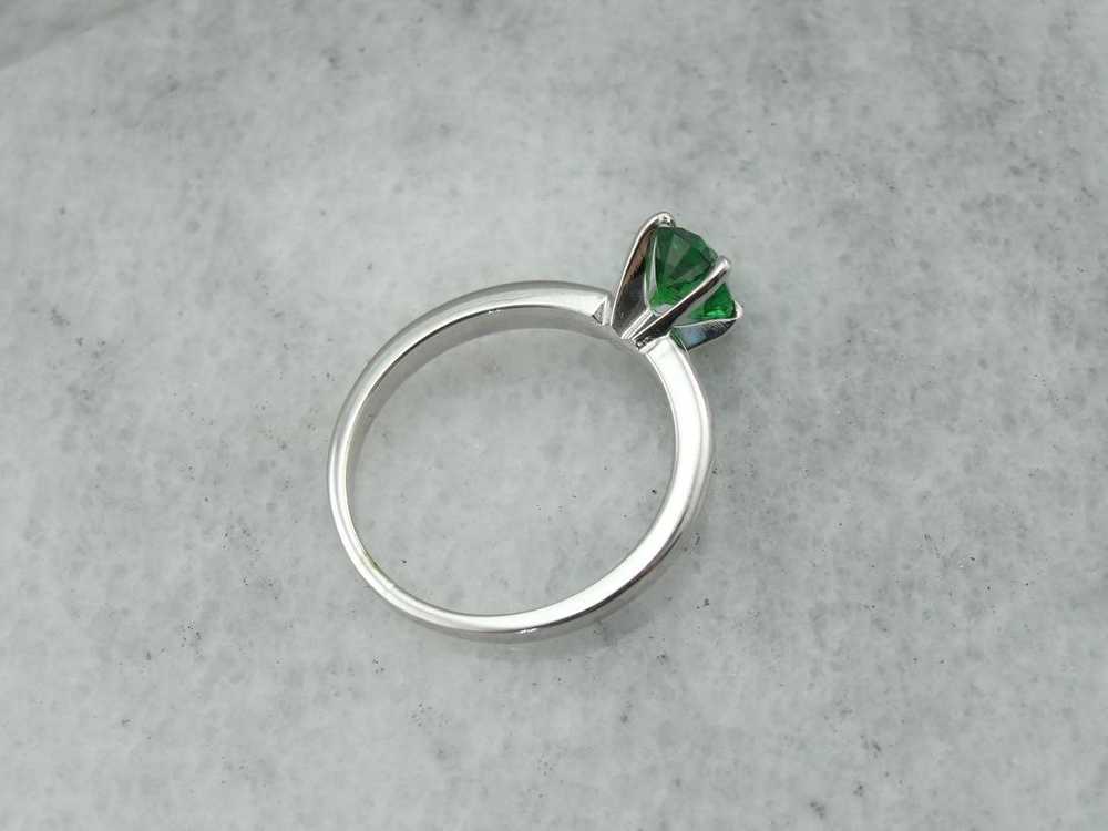 Springtime Green, Garnet Solitaire in Vintage Mou… - image 3